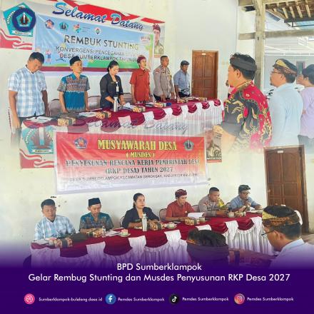 BPD Sumberklampok Gelar Rembug Stunting dan Musdes Penyusunan RKP Desa 2027